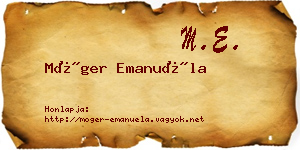 Móger Emanuéla névjegykártya